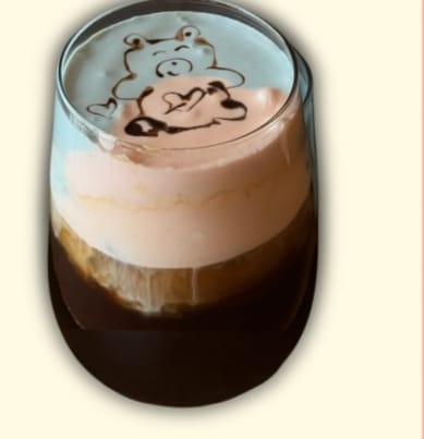 Rosie Cold Brew with bear latte art